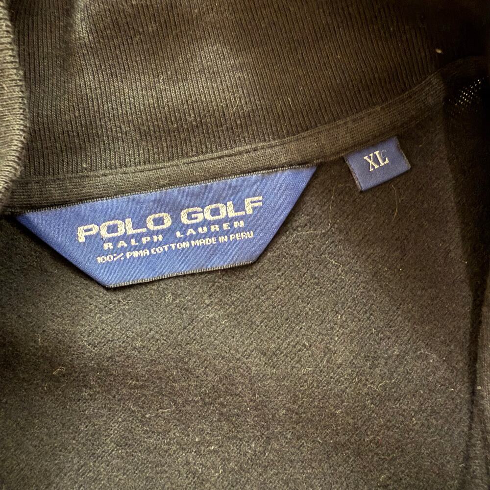 Polo Golf Ralph Lauren Pima Cotton Full Zip Vest Black Sz XL Sporty Preppy - Picture 5 of 5